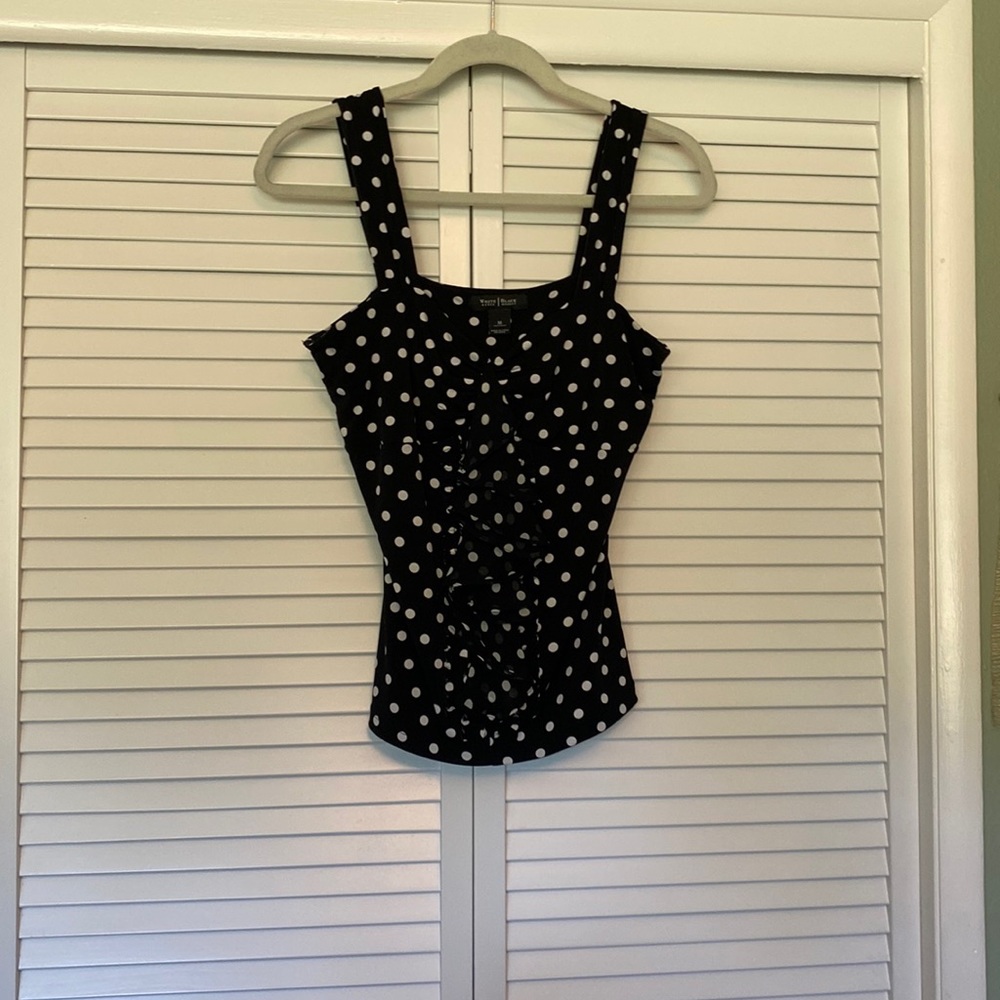 White House / Black Market polka dot blouse